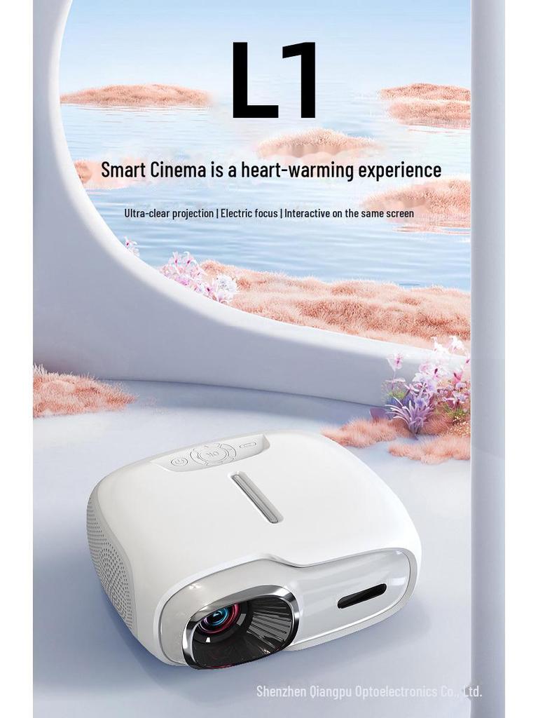 Qiangpu HD Android Smart Projector: Portable Voice-Activated Home Theater for Living Room Use