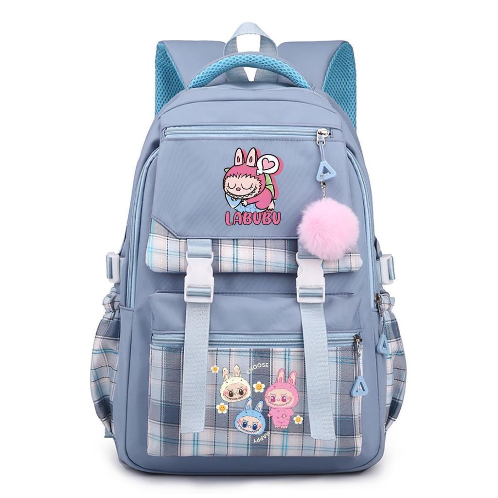 New Trend Labubu Printed Backpack Junior High School High School Student Large Capacity Student School Bag