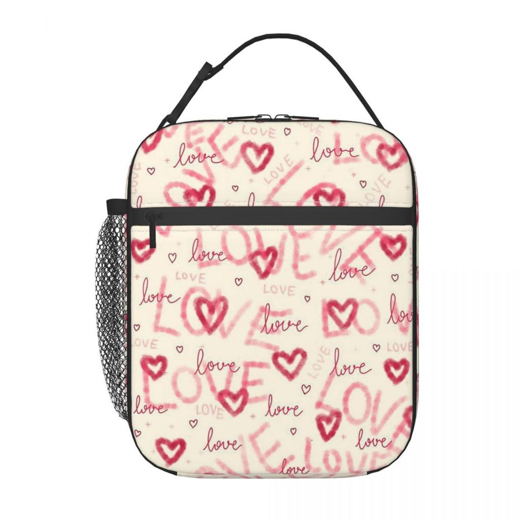 Love Pattern Insulated Lunch Bag for Kids School Cooler Thermal Food Box Tote Leakproof Lunch Boxes Container