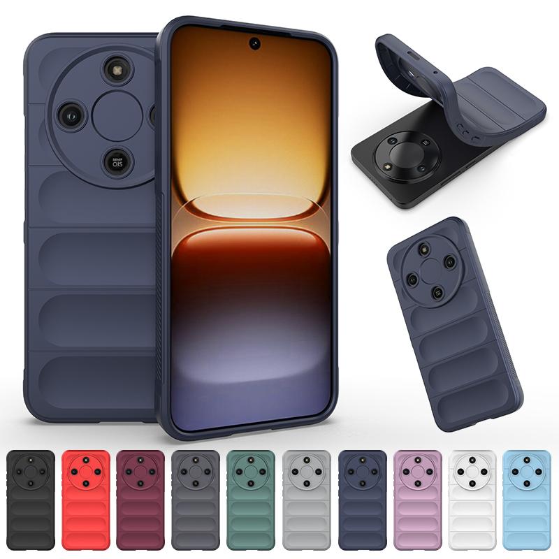Shockproof Shield Phone Case For Honor Magic 8 Lite X9D X70 Soft TPU Frame Flannel Lining Four-Corner Airbags Protective Cover
