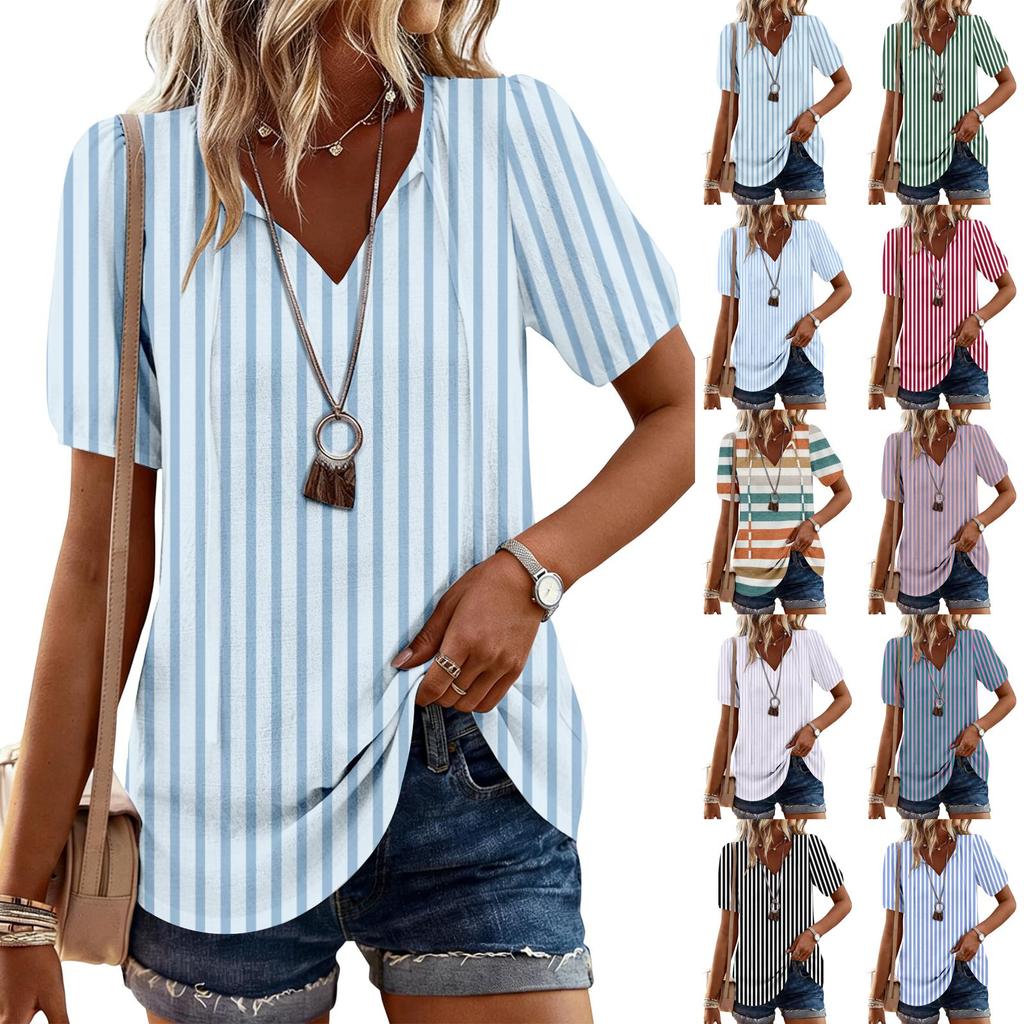 Women's Fashion Casual Striped Print Top