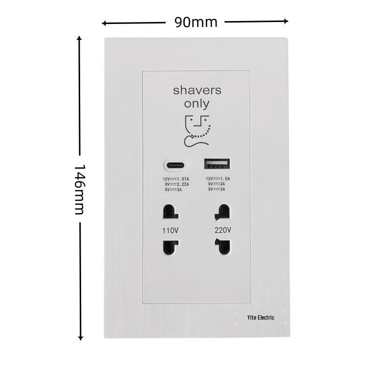 

Hotel 146 Dual Port Razor USB Socket (110V-220V, Type A+C)