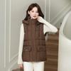 Herbst und Winter neue Daunen Baumwollweste High Sense Damen Kapuze warm Mode verdickt ärmellose Baumwolljacke