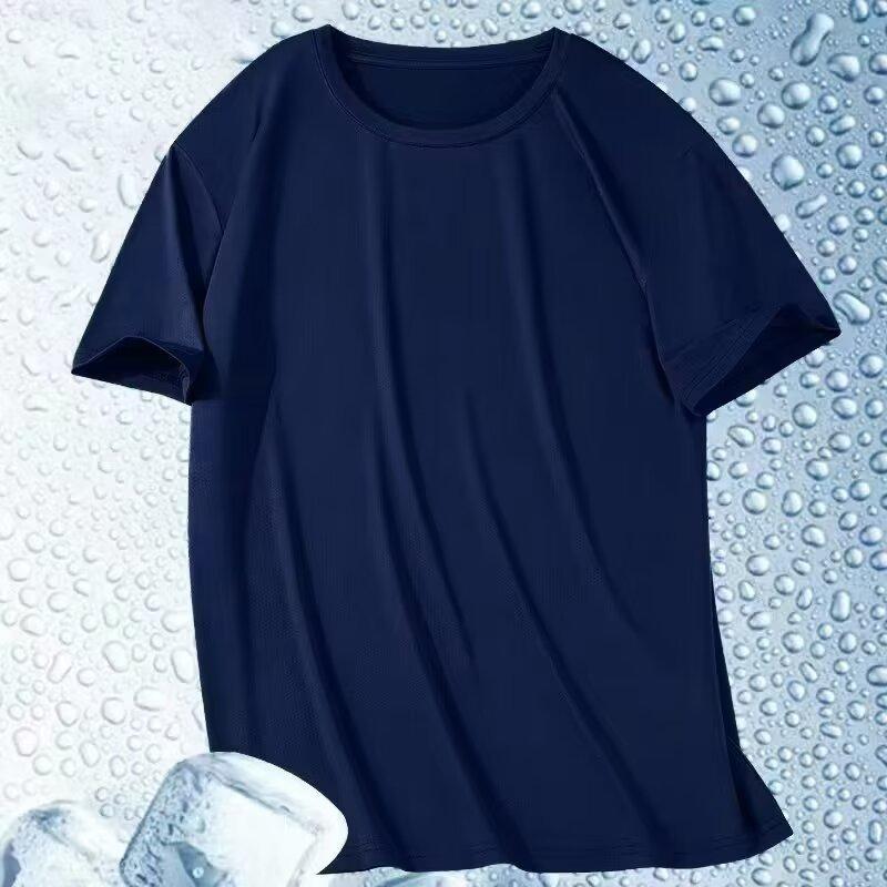 Men's Short-sleeved Summer New Loose Mesh Large Size Fat Quick-drying Sports and Leisure T-shirt