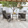 Día Y Noche - Día Y Noche Garden Dining Set 3 Pieces Gray Synthetic Rattan