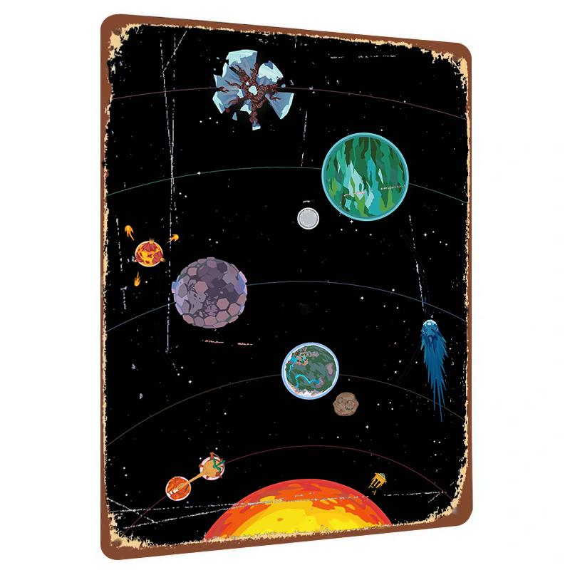 

Cosmic Space Planet Metal Wall Art Modern Home Living Room Kids Room Decorative Hanging Ornament 20x30cm（7.8x11.8inch）