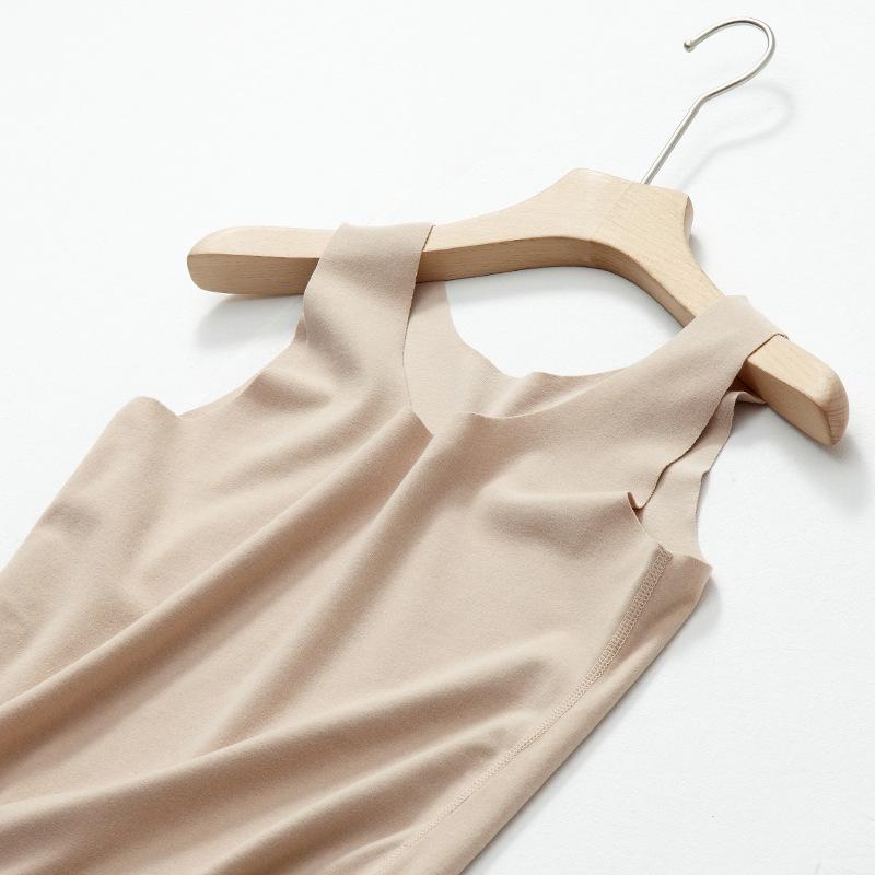 Plus Size Women's Seamless Slim Fit Warm Vest - Brushed Fabric for Autumn & Winter, High Elasticity Base Layer Top