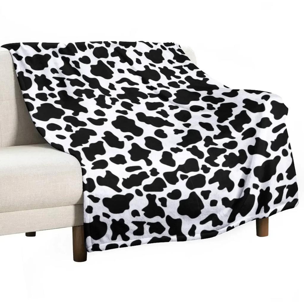 Black and White Cow Print Throw Blanket decorative christmas gifts Flannels Polar Designers Soft Blankets