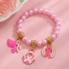Breast Cancer Awareness Necklace & AIDS Prevention Bracelet with Red Ribbon Badge
