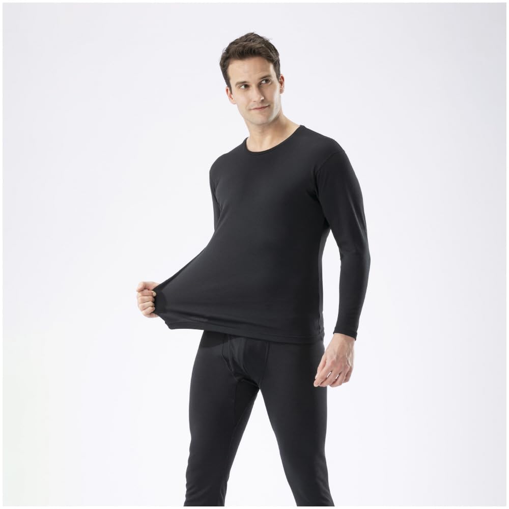 Breath Thermo a Innerwear for Crew Neck MS Size Underwear, Medium-weight Heat-generating Active, Long-sleeved Shirt, Black,