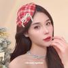 Atmospheric Red Grids Pattern Hat Hairpin Fall and Wintersweetfashion Duckbill Clip