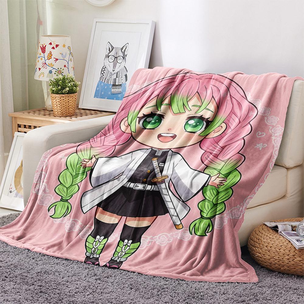 1PC Demon Slayer Print Flannel Blanket, High Quality All Seasons, Home Decor, Warmth and Comfort, Perfect for Christmas Gifts