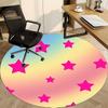 1pc Star PatternChair Carpet for Office, Indoor Non-Slip Washable Polyester Fiber Carpet, Mat For Office, Machine Washable