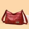 Crossbody Bag, Middle-aged Fashionable and Simple Women's Bag Soft Leather Large Capacity Multi-compartment Single-shoulder Bag