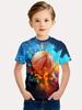 Children's T-Shirt Boy Casual Girls Short Sleeve T-Shirt Summer Cartoon Soccer Sports T-Shirts for Boys Round Neck Children Top
