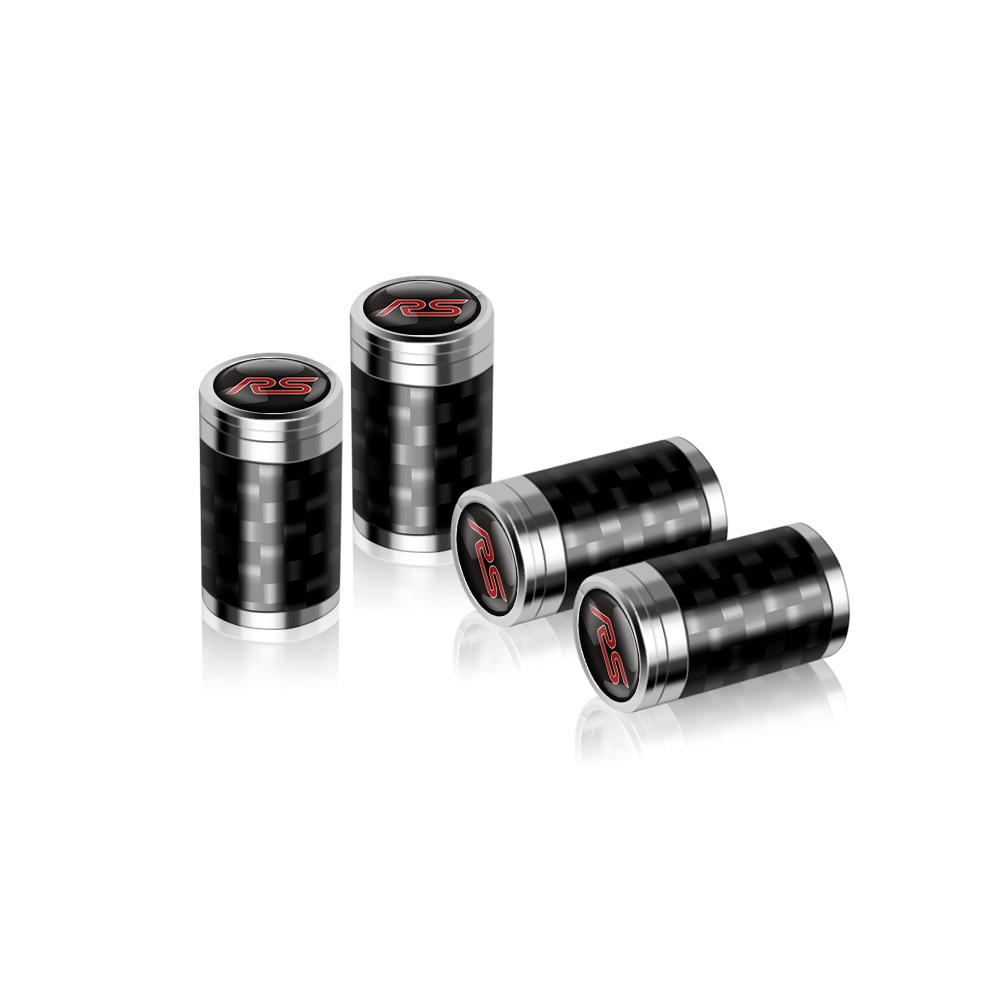 IARW2 4Pcs Carbon Fiber Car Wheel Tire Valves Cap Dustproof Cover Accessories For Ford Mustang Foose Explorer Mondeo Shelby Fiesta ST
