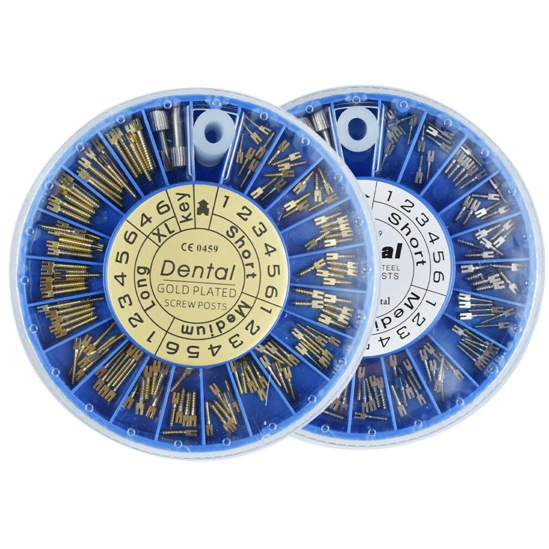 Annier Gold Durable And Safe Dental Stainless Steel Screw Post Plated Screw Post 120Pcs Dental Materials For Dentist Tool Dentistry