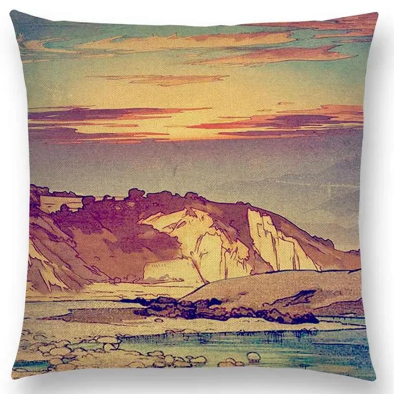 

Наволочка с принтом в виде горы Фудзи в японском стиле, домашний декор / дизайнерская наволочка для дивана Cojines Decorativos Para 66x66cm