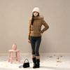 American winter temperament fashion short hooded fur collar down jacket women's new slim and thin