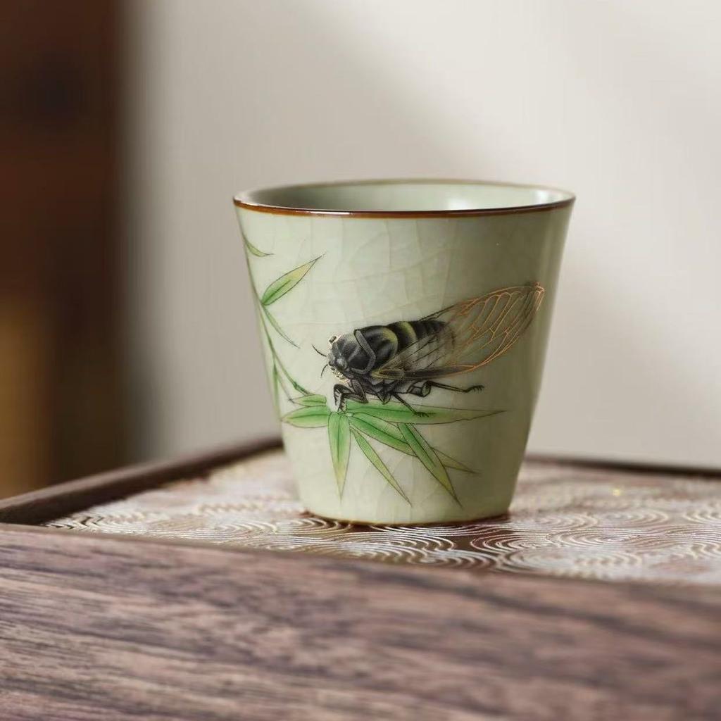50ml Ru Kiln Ceramic Aroma Tea Cup, Master Guest Drinking Cup for Home Tea Tasting, Personal Traditional Teaware
