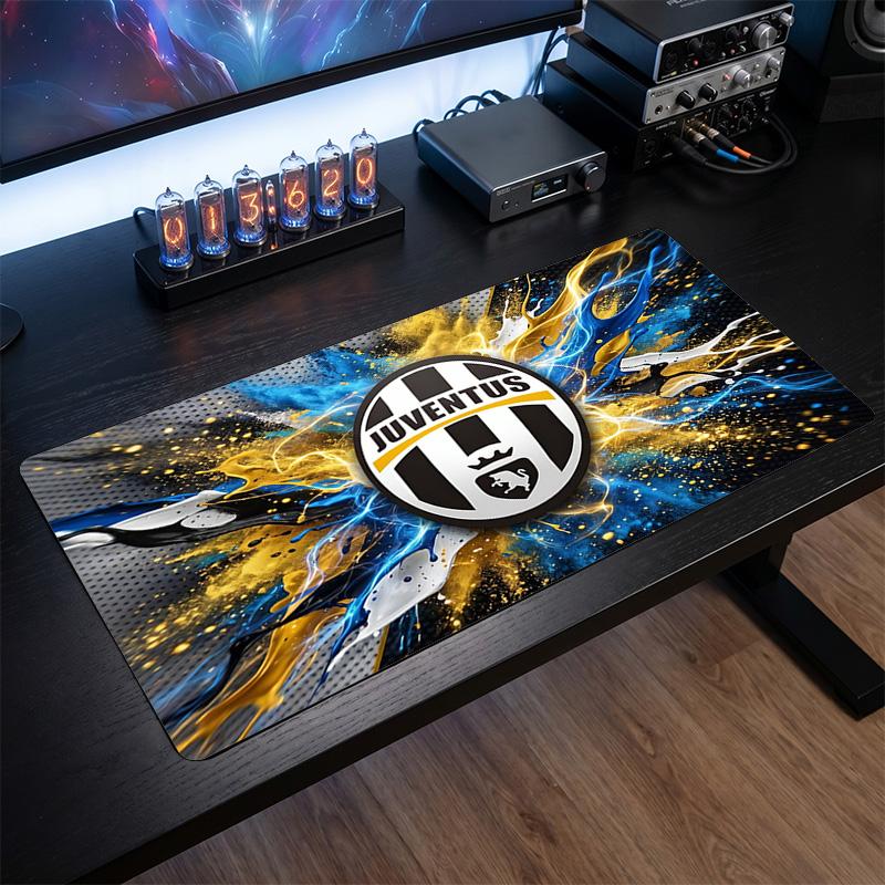 Juventus FC Aufgedrucktes Großes Mauspads, Rutschfeste Weiche Gummi Gaming Schreibtischmatte für Büro Laptop Computer Dekor