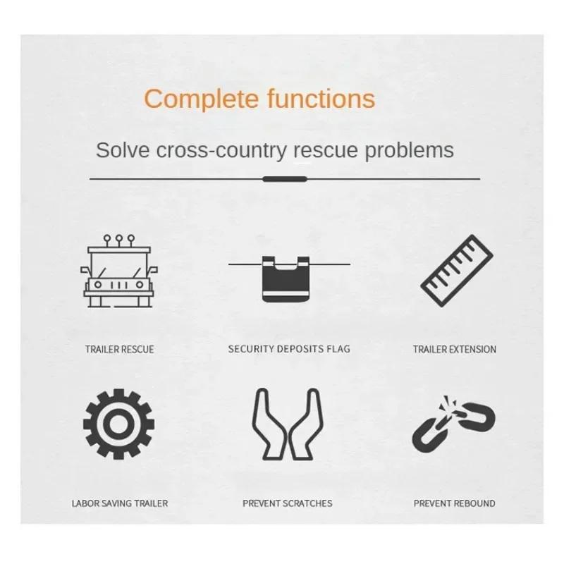 Car Towing Rope Rough Hauling Rope for Off-road Truck Rescue Rope for Vehicle Outdoor Emergency Rescue Rope, Car Rescue Tool