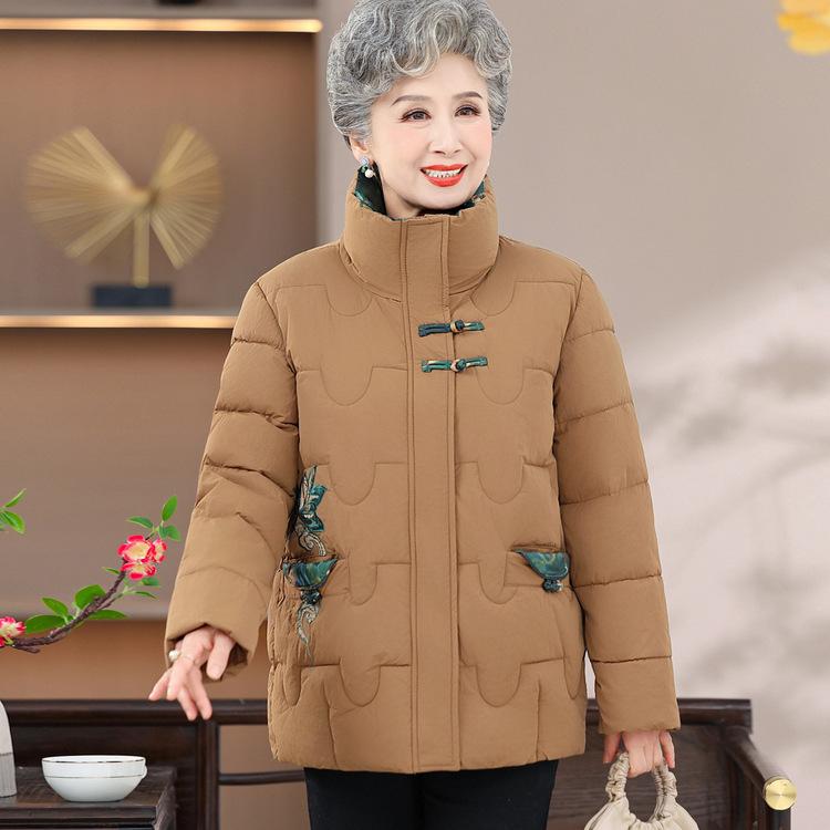 

Пожилые и пожилые люди Осенью и зимой Новая китайская хлопковая куртка Женская Бабушка Зимняя хлопковая одежда Пожилая мать Хлопковая одежда 4XL