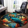 1pc Parrot StainedGlass Office Round Area Rug, Indoor Mat Suitable ForOffice, Under Office Chairs Bedroom Living Room Home Decor, Room Deco D171