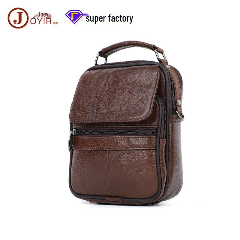 Casual Men's Genuine Leather Crossbody Shoulder Bag - Sporty, Trendy, Cowhide Backpack for Commuting