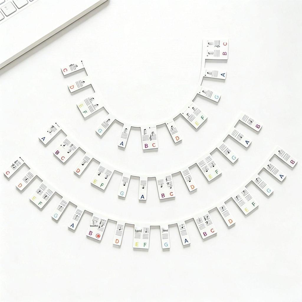 Removable Silicone Piano Note Stickers for Beginners - 88-Key Keyboard Guide