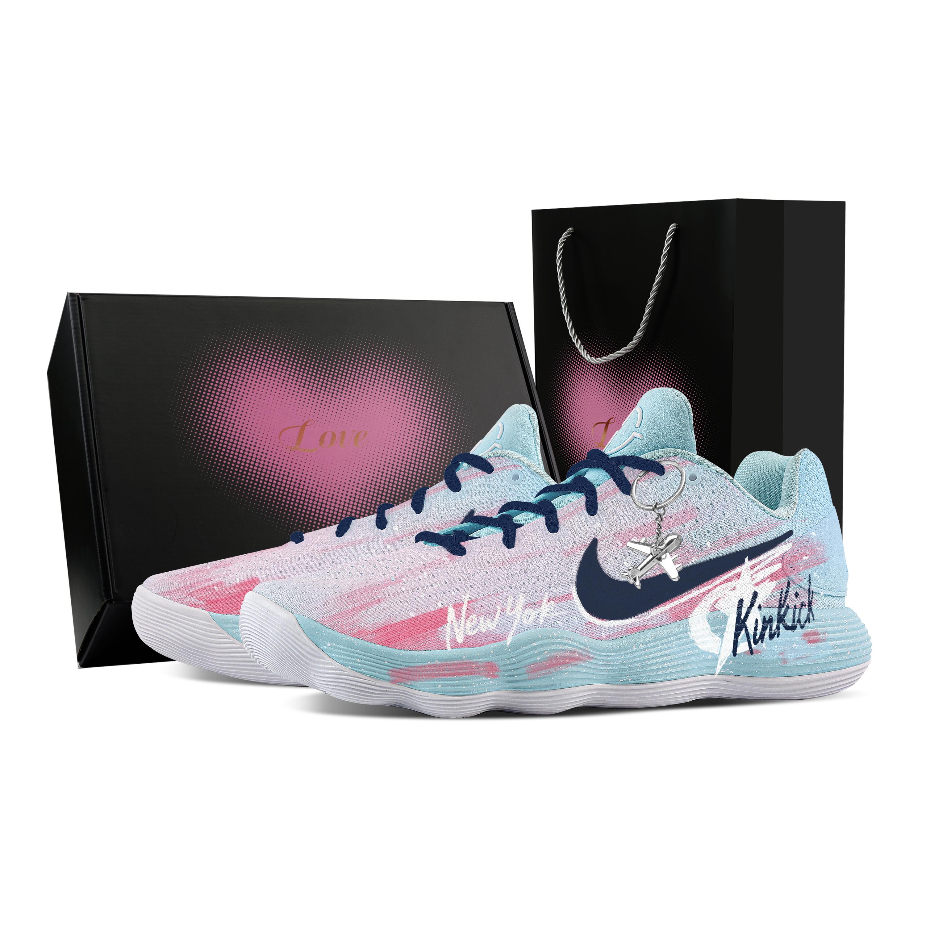 

Nike Hyperdunk 2017 Knicks Pink Alley, Love Gift Box Cushioning Coverage Support Low top Basketball Shoes Men s HJ3486-414(Team529--) 45