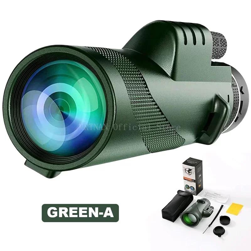 80x100 Telescope Long Range Bak4 Prism Monocular With Tripod Phone Clip Hunting Camping Bird Watching
