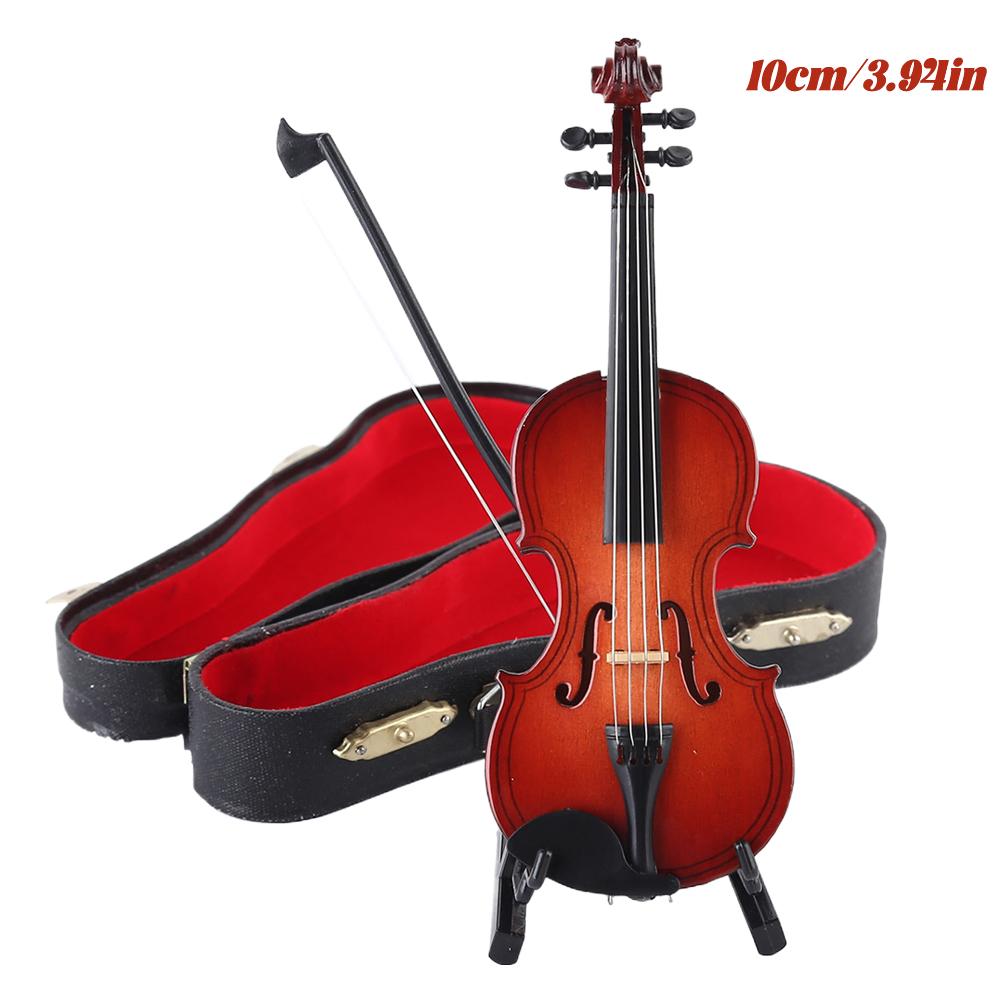 Modellino di Violino in Mogano Collezione di Strumenti Musicali Ornamenti Decorativi Artigianato Modello di Violino Marrone Arredamento per la Casa