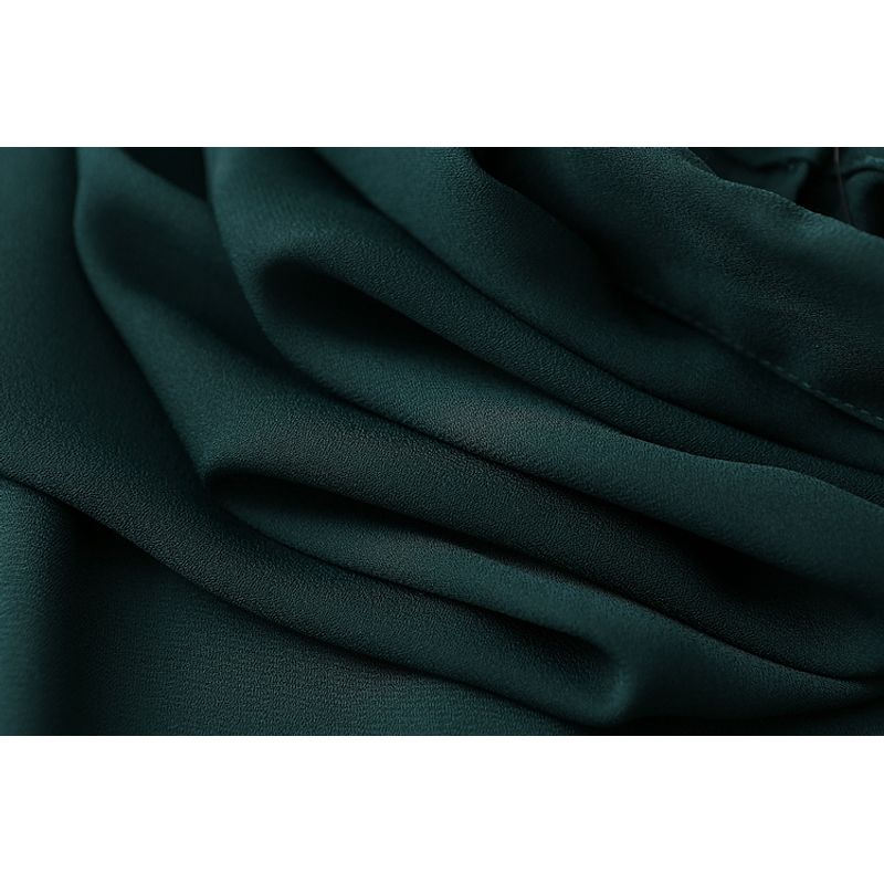 Export Export Three Standard Qi Minimalist Easiest for Match Fancy Pure Color Customer Supply Long Sleeves Chiffon Shirt Female Large Sizes Availiable