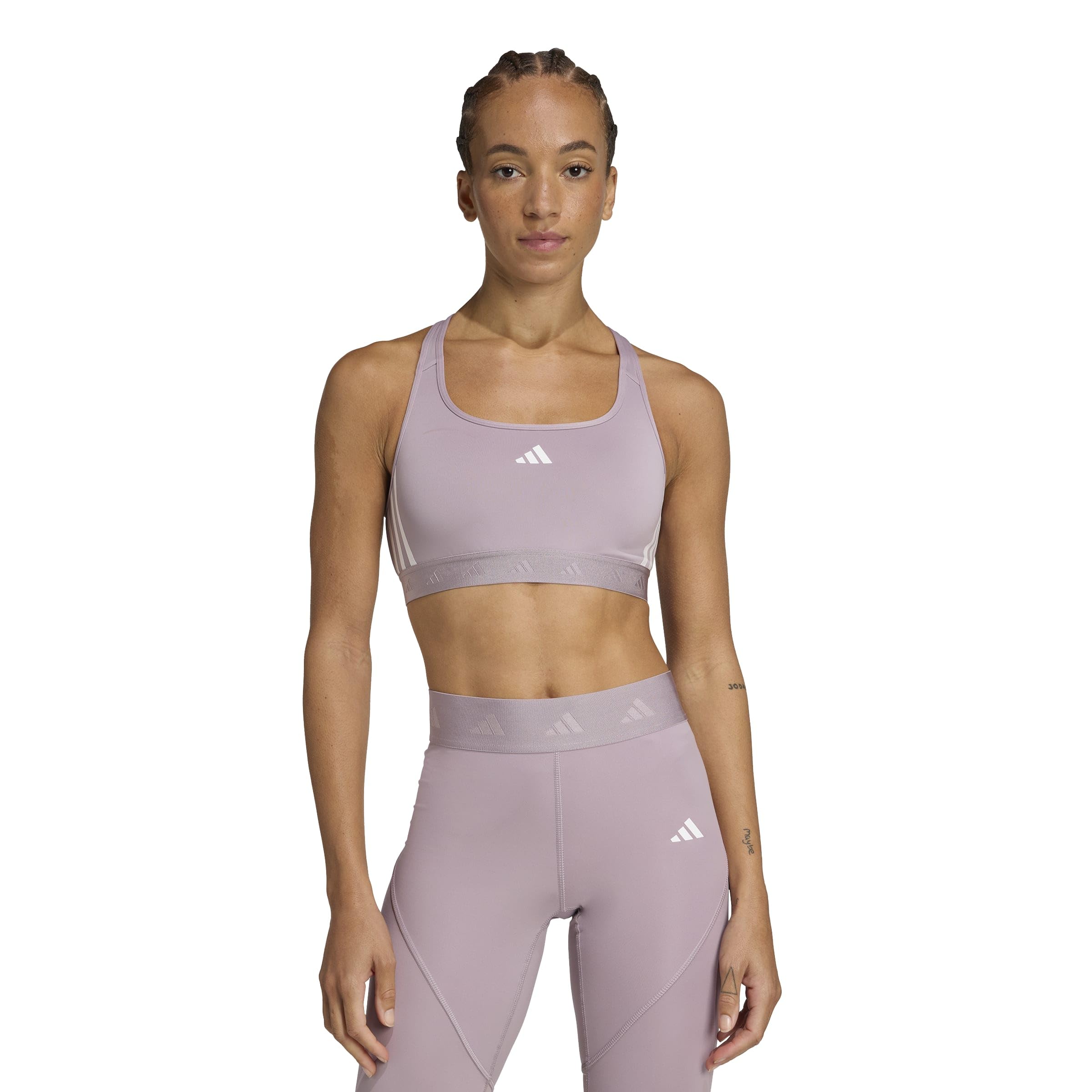 

Adidas TRN PWR HYPERGLAM Medium Support Sports Women s Bra, IKV30, Pre-Loved Fig/White (JX7391), 3L-CD (C-D cup)