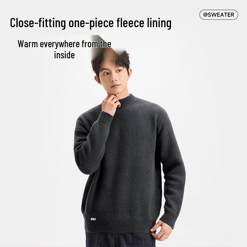 Mark Fairwhale Men's Half-Turtleneck Fleece Lined Sweater