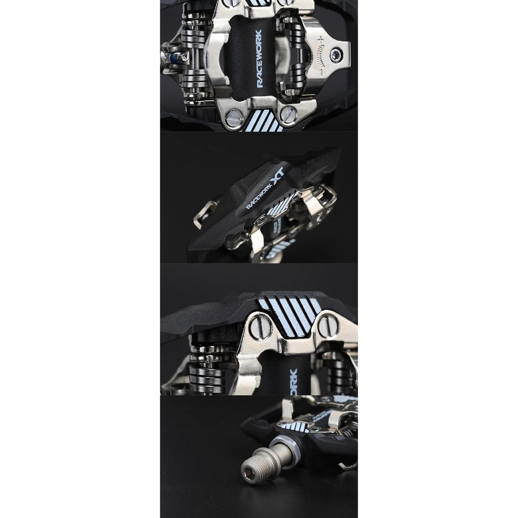 RACEWORK MTB Bike Lock Pedal For Shimano SPD System Nylon Body + Chrome Molybdenum Steel Core Double-sided Locking Footrest