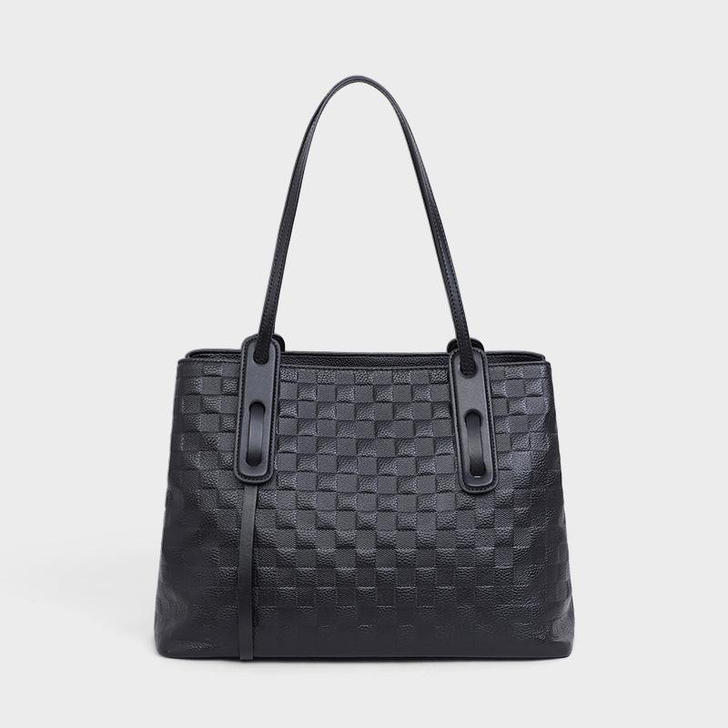 2026 Women's Genuine Leather Tote Bag - Trendy, Large Capacity, Handheld & Shoulder, Fashionable Commute Accessory