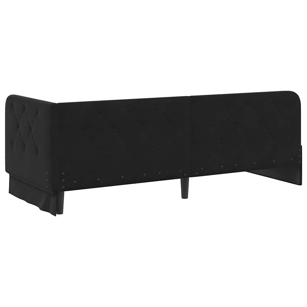 Corner Bed Frame Black 80 x 200 cm Velvet