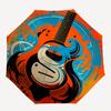 Abstract Guitar Art Print: Vibrant Orange & Blue DesignUmbrella, Portable 3-Fold Compact Umbrella for Men & Women Gift