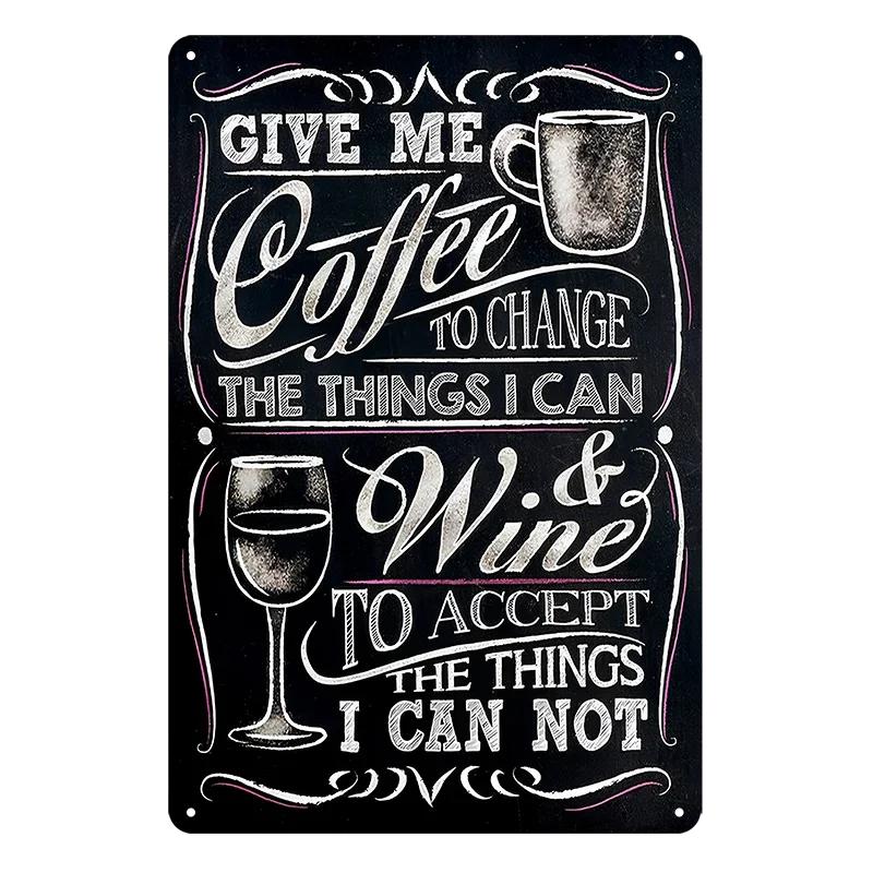 Vintage Coffee Bar Metal Tin Signs Decor Wall Art Sign Posters Wall Decoration Coffee Plaque Sign Cafe