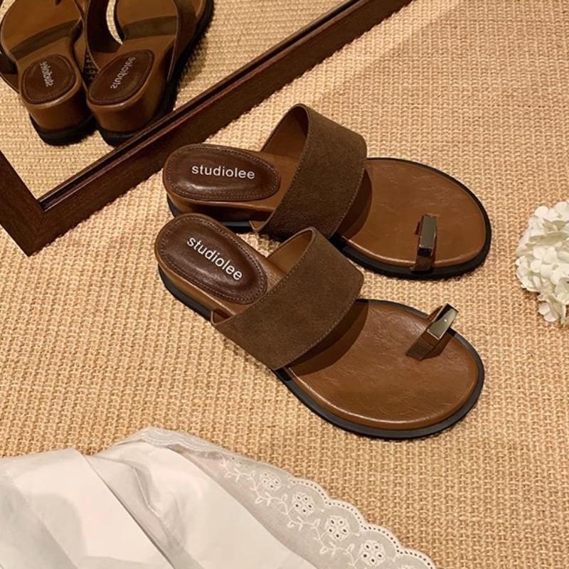 Fashion Wedge-shaped Slippers for Women 2025 New Fashion Clip Toe Platform Slide Women's Shoes Sandals Women's Luxury Flat Slippers