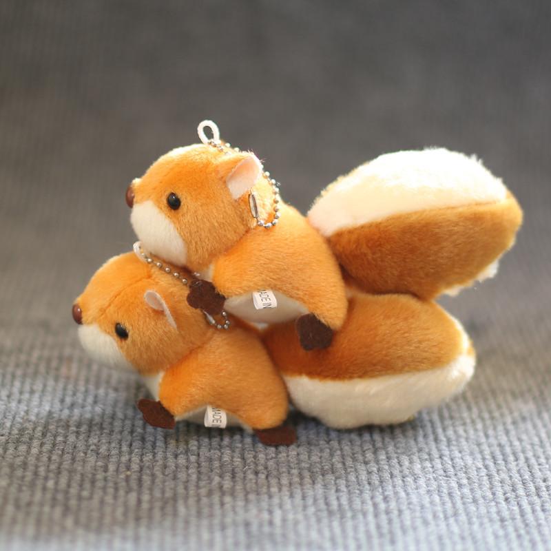 Cute Cute Big Tail Little Squirrel Pendant Plush Toy Doll Cartoon Bag Hanging Keychain Doll