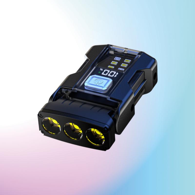 Portable Mini LED Flashlights USB Rechargeable EDC Flashlight with Battery Display Magnetic Working Light 7 Modes Fishing Torch