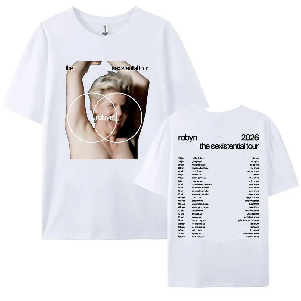 

The Sexistential Tour 2026 T-shirt Robyn Graphic Print T-shirt Summer Short Sleeve Cotton Tees Unisex Streetwear XS