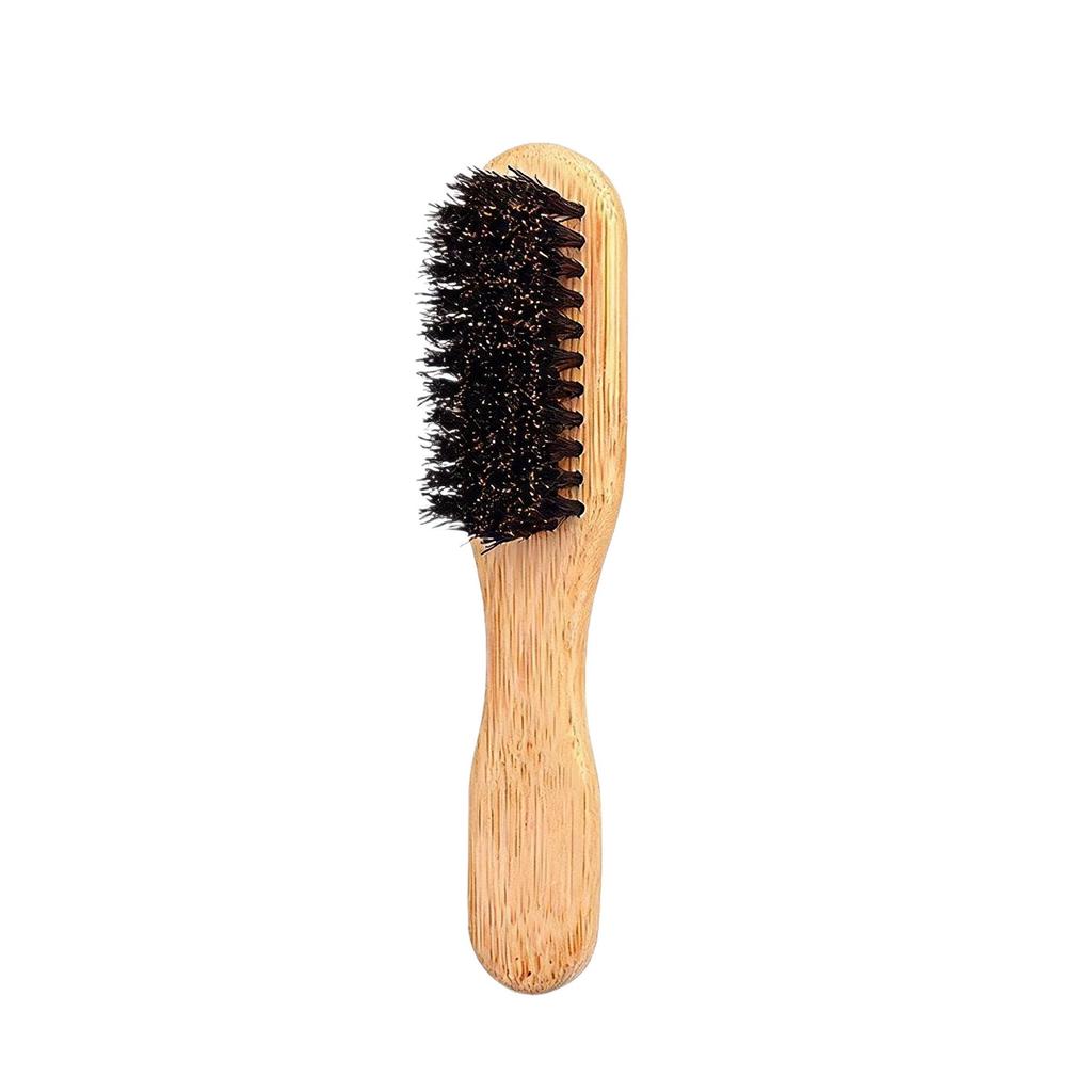 Men's Beard & Hair Styling Brush – Solid Wood Boar Bristle Comb with Beech Wood Handle for Smoothing & Massage