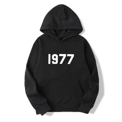 Sweat à capuche tendance édition 1977 - Streetwear Hip-Hop Populaire - Style Simple - Sportif Intense Best-Seller Printemps/Automne