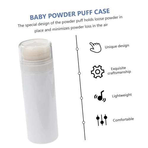 WATIIFUFU 2-Piece Infant Talcum Powder Bottle with Puff, Home Use Baby Powder Case, Large Capacity, Smooth Dispensing Design