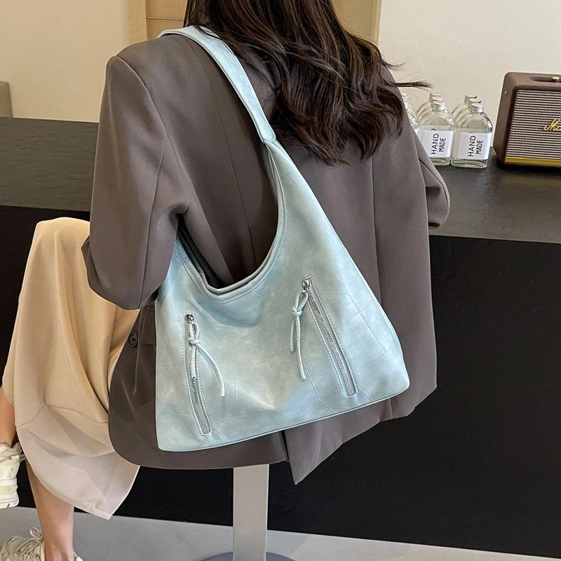 Elegant large capacity women's bag  simple shoulder bag  Korean transport bag  new