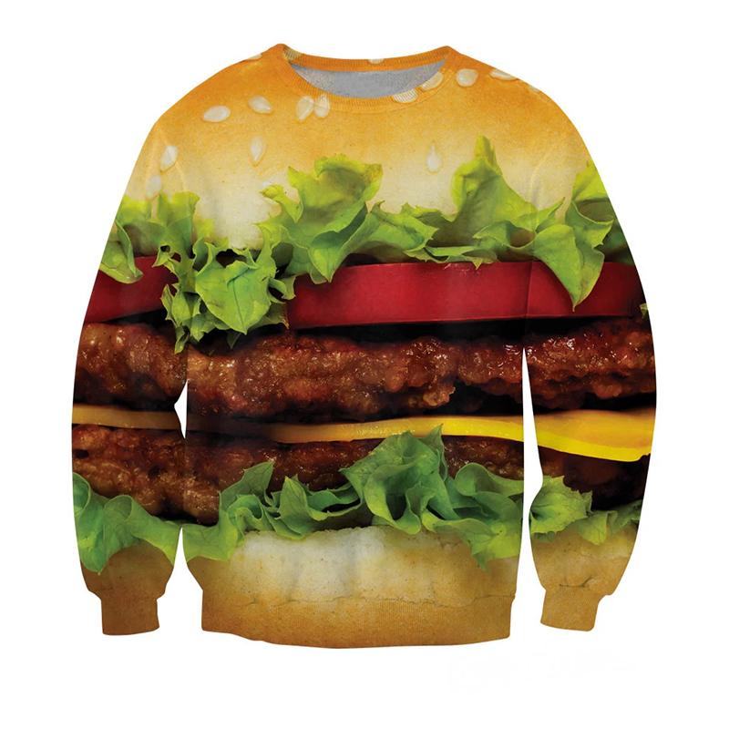 2026 New Fashion Funny Fried Chicken Sweatshirts Street Casual Men Women Hamburger Graphic 3D Printed Hoodies Crew Neck Clothing